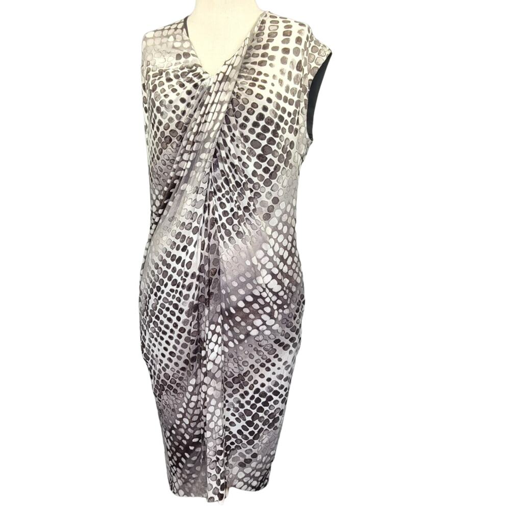 Cream and Brown Cocktail Dress with Pockets Size Small